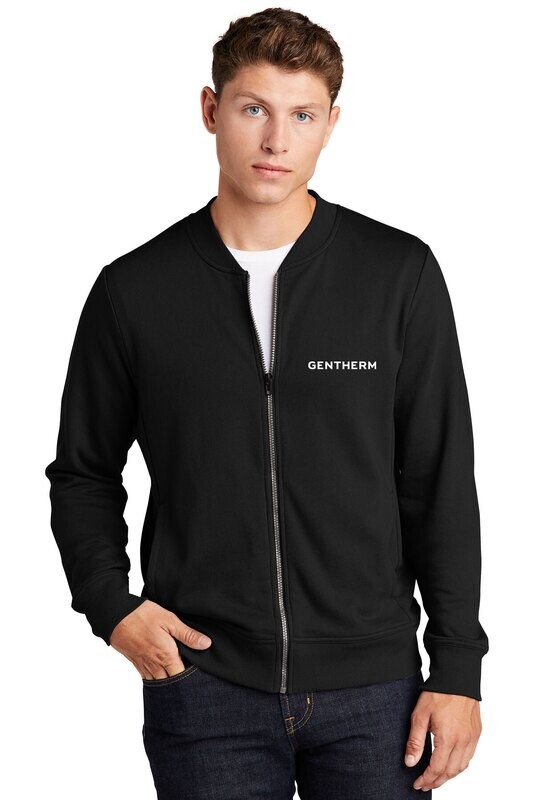 Lightweight French Terry Bomber- Black/ Heather Black