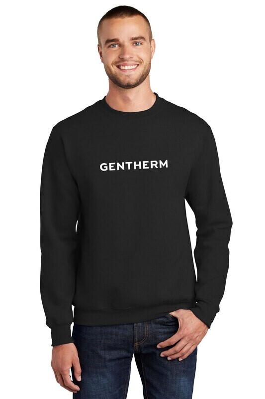 Fleece Crewneck Sweatshirt- Black/ White/ Athletic Heather
