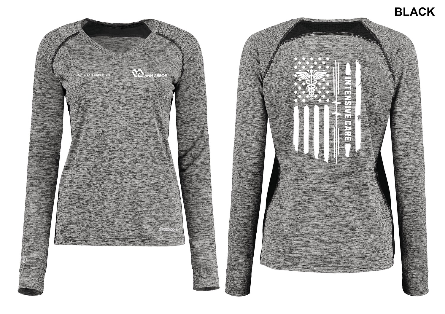 Women's Electrify Coolcore Long Sleeve Tee  - Black/Red/Royal/White/Navy