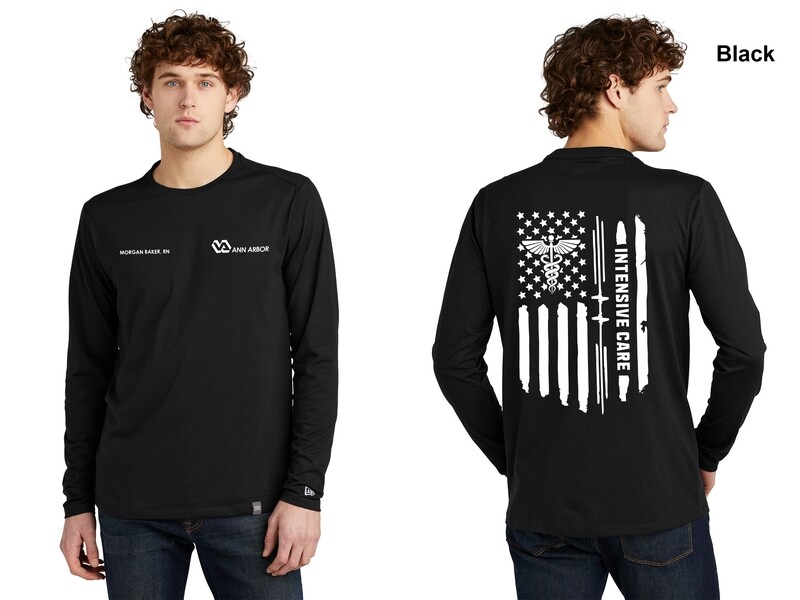 New Era Heritage Blend Long Sleeve Crew Tee- Black, Grey, Royal, Navy