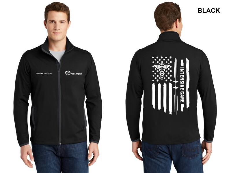 Unisex Performance Contrast Full-Zip Jacket- Black & Grey, Black & Red, Grey & Dk Grey, Black & Royal, Grey & Navy