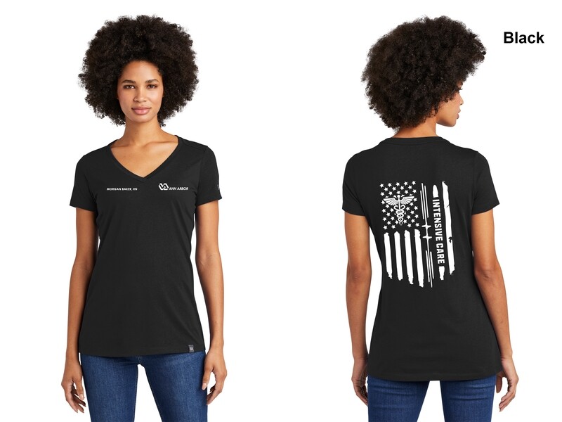 Ladies Heritage Blend V-Neck Tee-Black, Royal, White, or Grey