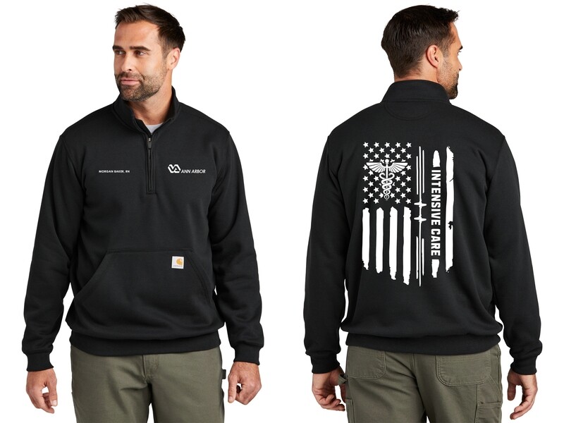 Carhartt Midweight 1/4-Zip Mock Neck Sweatshirt - Black, Navy, Light Grey, Dark Grey