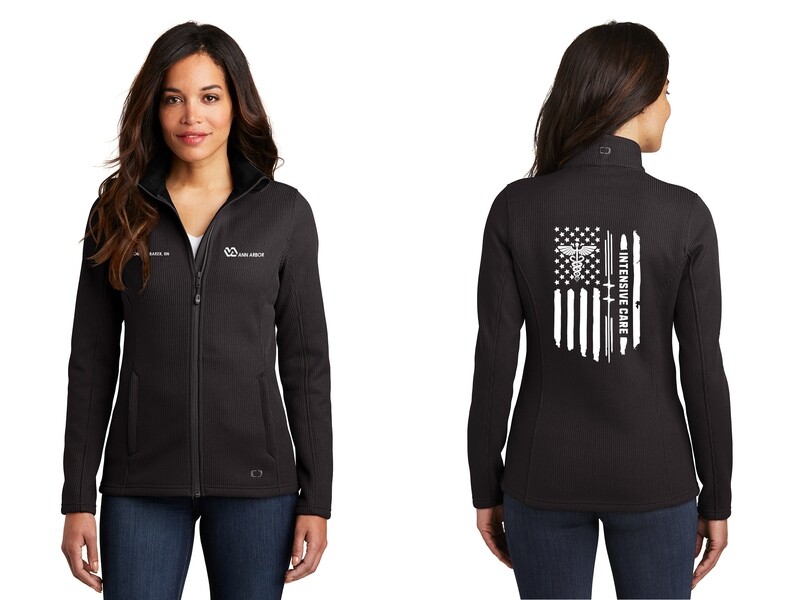 OGIO Ladies Grit Fleece Jacket (Embroidered)- Black, Grey, Dark Grey