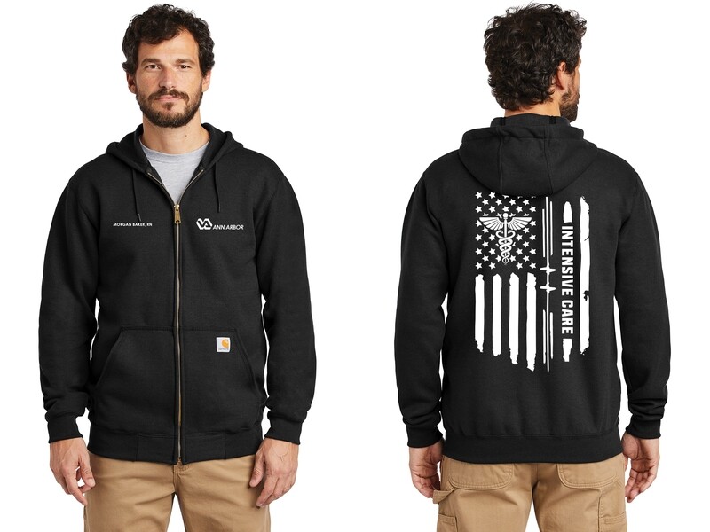 Carhartt Hooded Full-Zip Hoodie- Black, Grey, Navy, Dark Grey