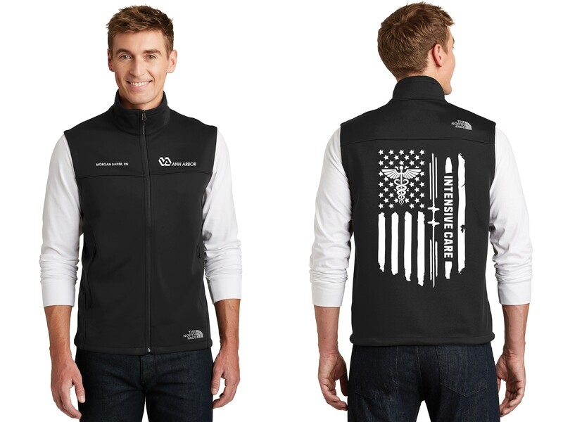 The North Face Ridgewall Soft Shell Vest (Embroidered)- Black, Grey