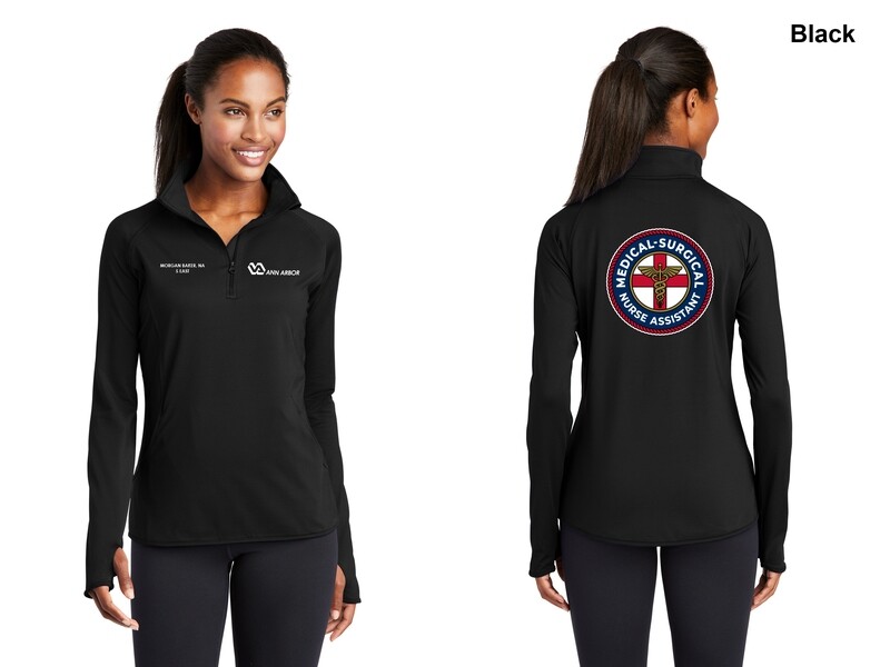 Ladies Performance 1/4 Zip Pullover (CIRCLE LOGO) - Black/Red/Dk Grey/Royal/Dk Green/White Ladies Performance 1/4 Zip Pullover (CIRCLE LOGO) - Black/Red/Dk Grey/Royal/Dk Green/White
