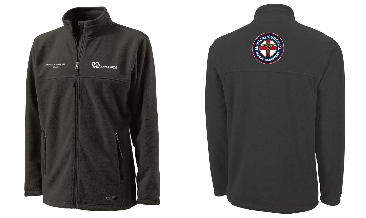 Men's Boundary Fleece Jacket (CIRCLE LOGO) Only Available In Embroidery- Navy/Grey/Black