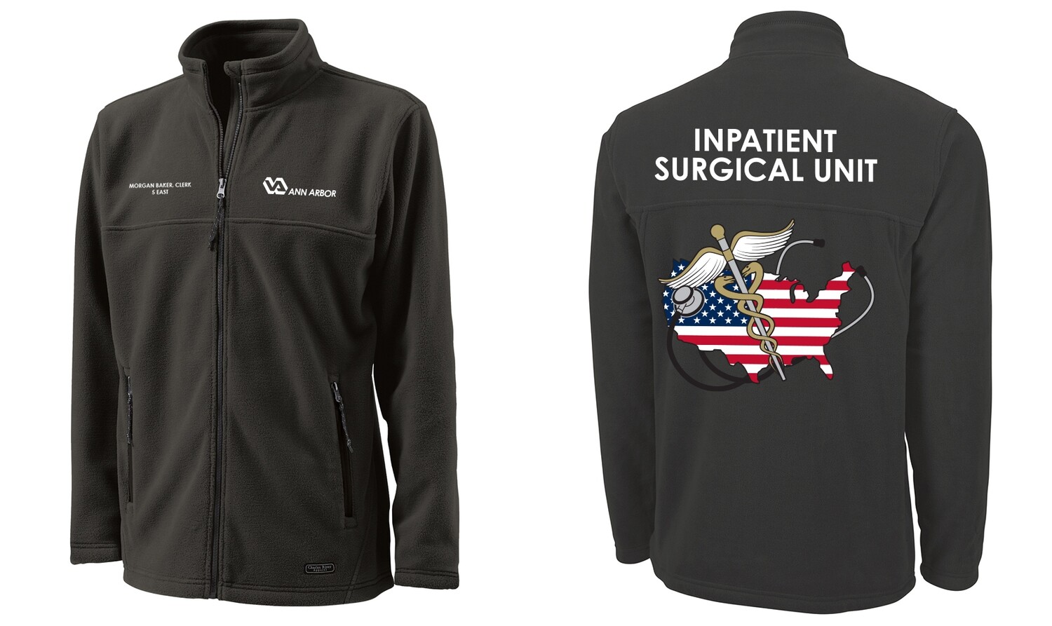 Men's Boundary Fleece Jacket (STATE LOGO) Only Available In Embroidery- Navy/Grey/Black