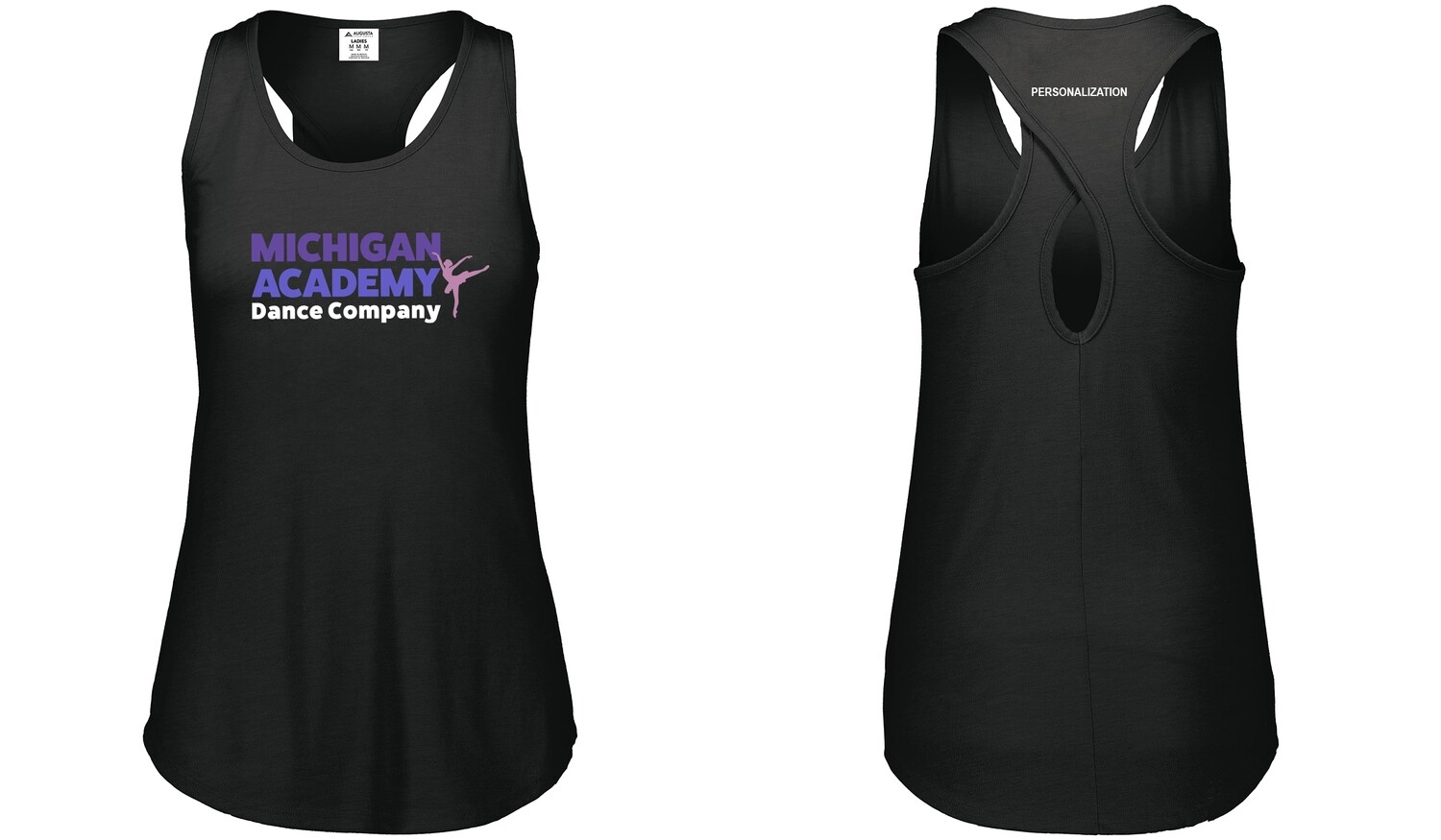 Girls/Youth Lux Tri-Blend Tank- Black Heather, White