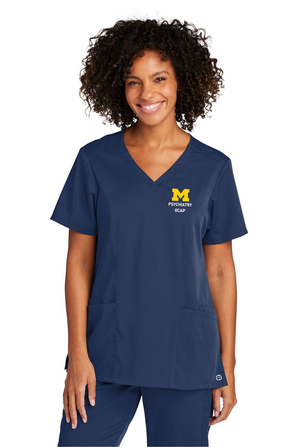 WonderWink® Women’s Premiere Flex™ V-Neck Top -  Navy/Black/Royal/Pewter