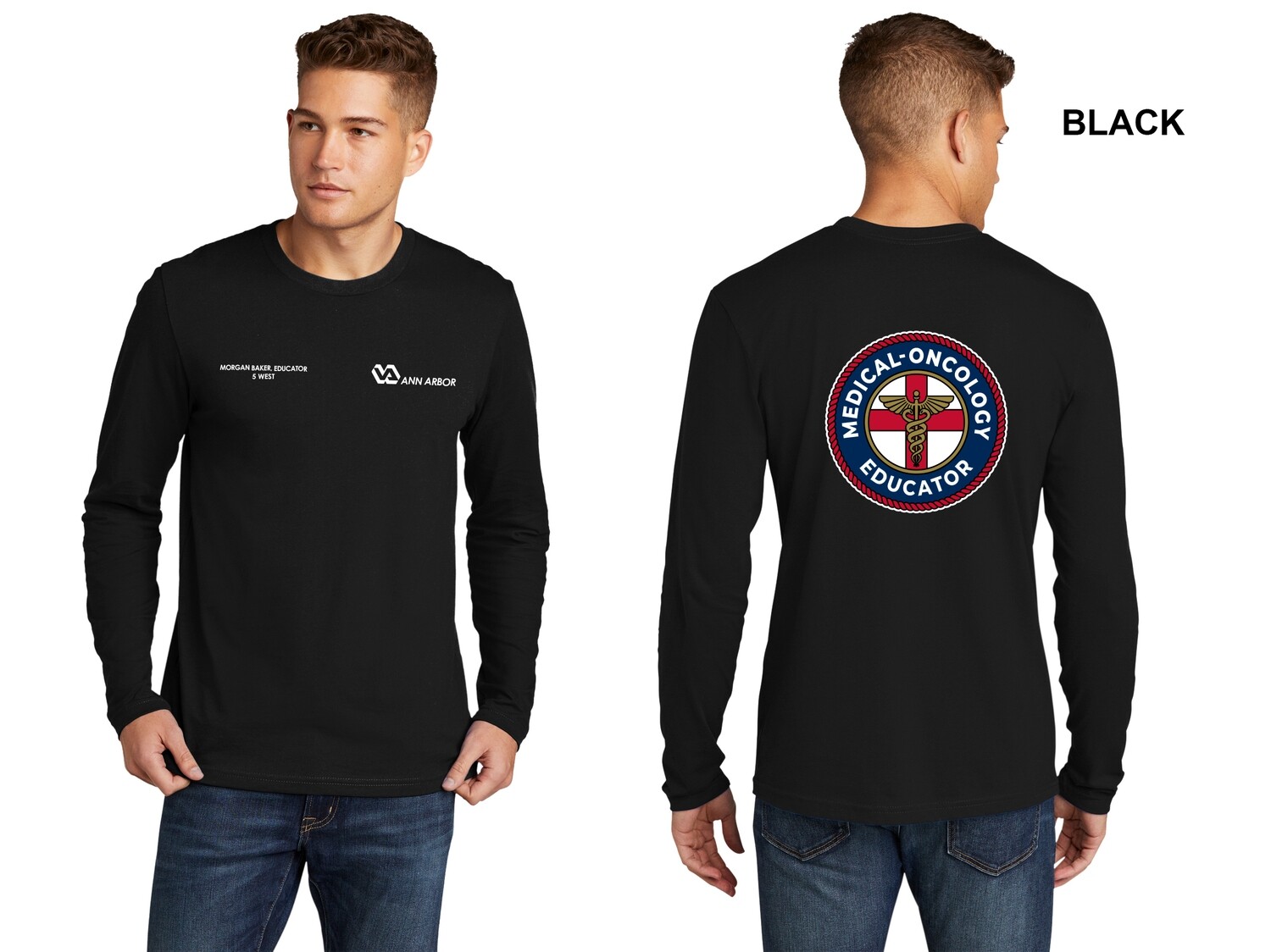 Unisex Premium Cotton Long Sleeve Tee (Circle Logo) - Black/Red/Dk Grey/Royal/White/Navy