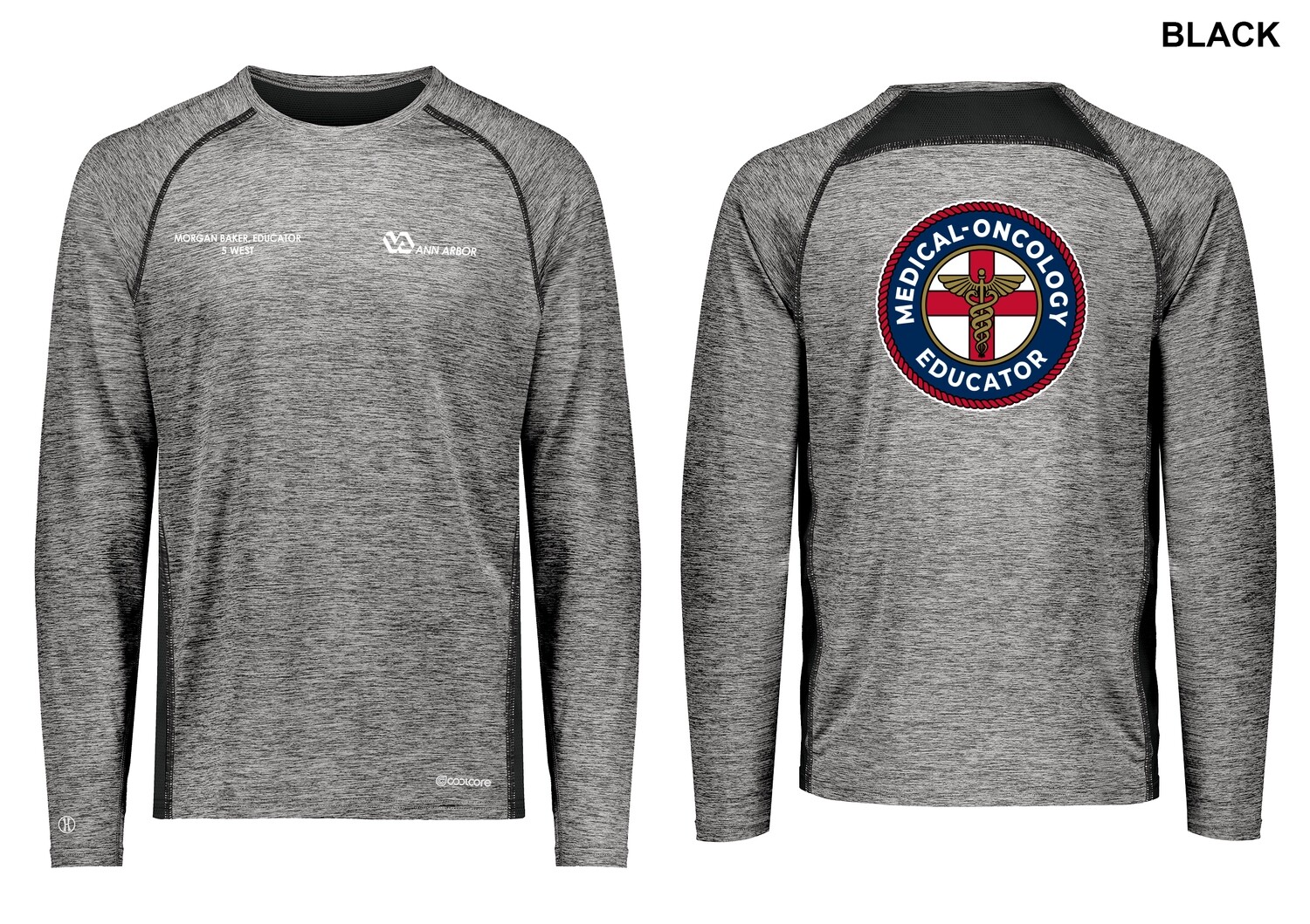 Unisex Electrify Coolcore Long Sleeve Tee (Circle logo) - Black/Red/Grey/Royal/White/Navy