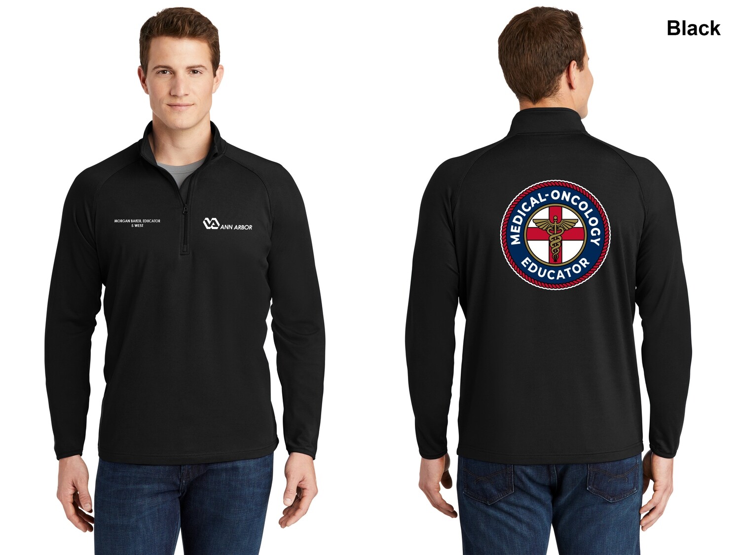 Unisex Performance 1/4 Zip Pullover (Circle logo) - Black/Red/Dk Grey/Royal/Dk Green/White