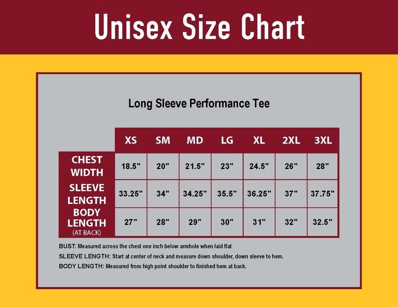 Adult Long Sleeve Performance T-shirt- Navy, White, Grey
