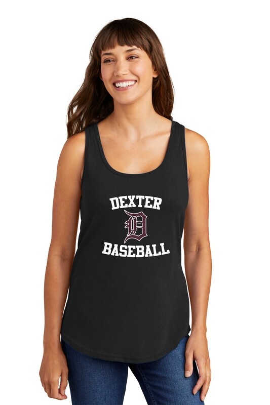 Port & Company Ladies Cotton Tank Top- Black/ White