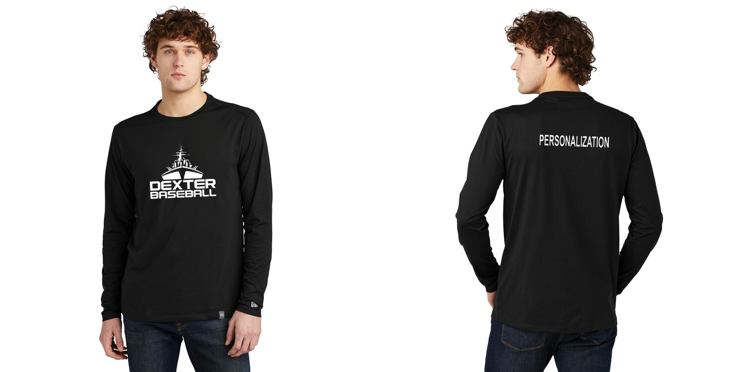 New Era Heritage Blend Long Sleeve Crew Tee- Black/ Grey
