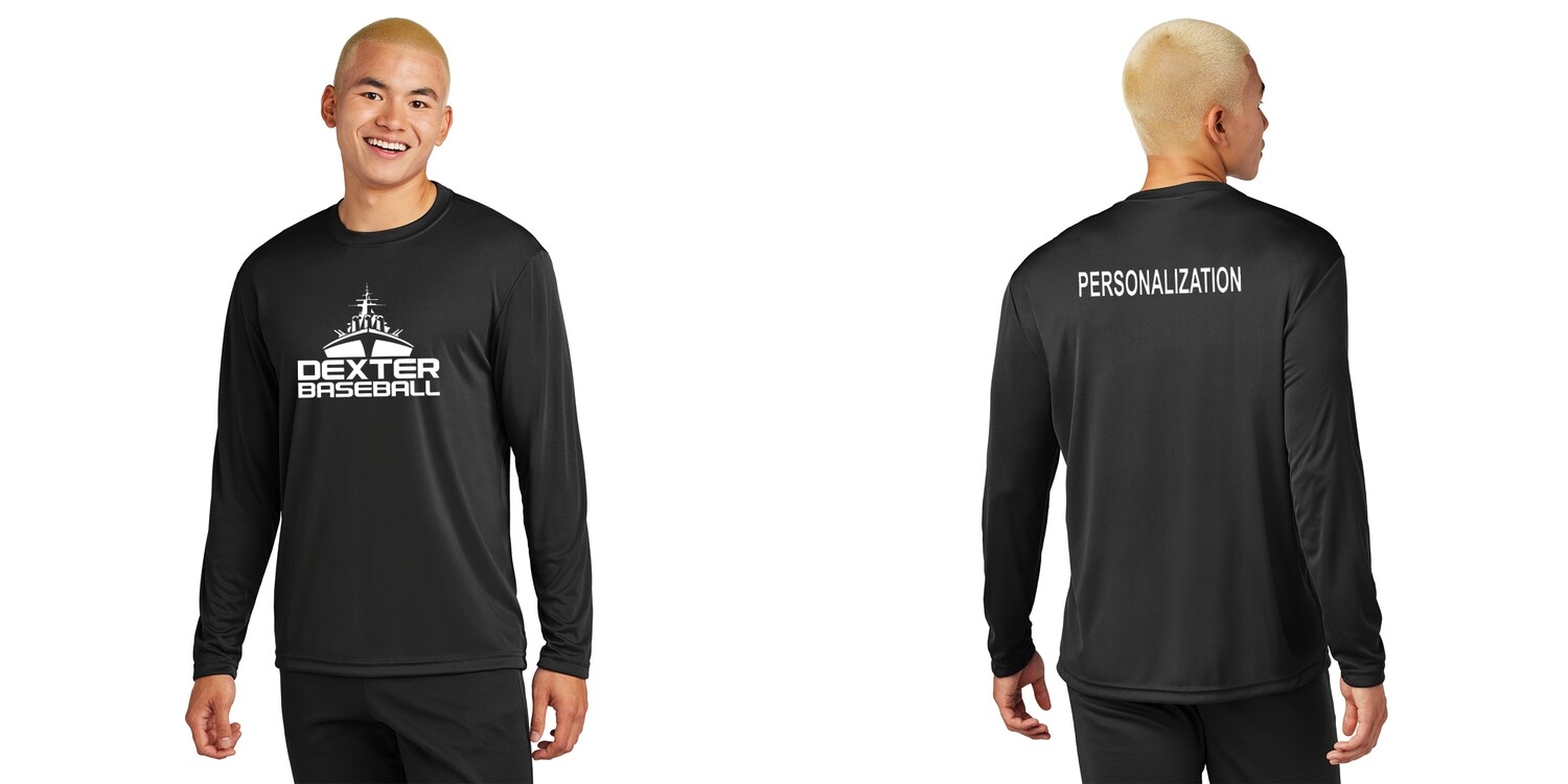 Unisex Sport-Tek Long Sleeve Tee-Black/Grey Heather