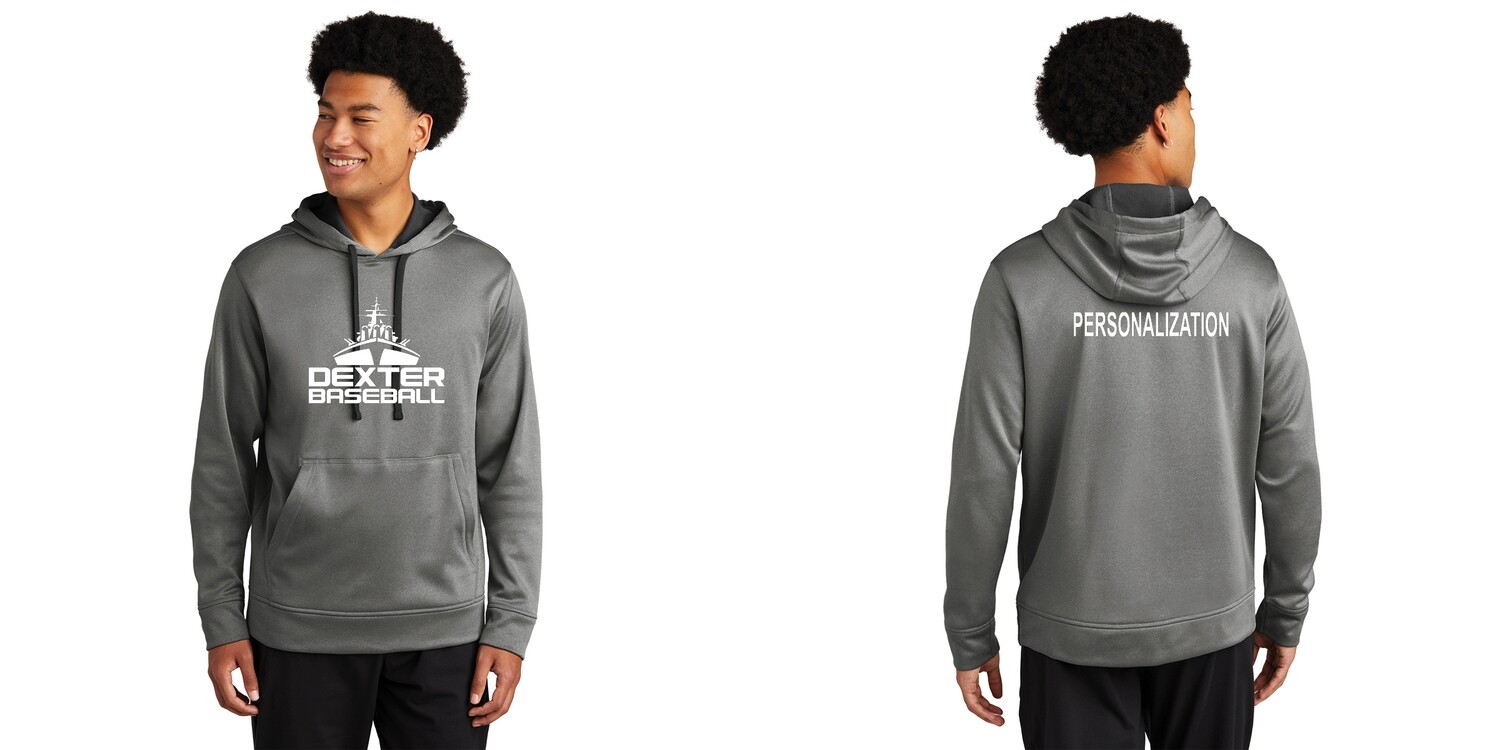 Unisex Sport-Tek Fleece Hooded Pullover- Black Heather, Silver Heather