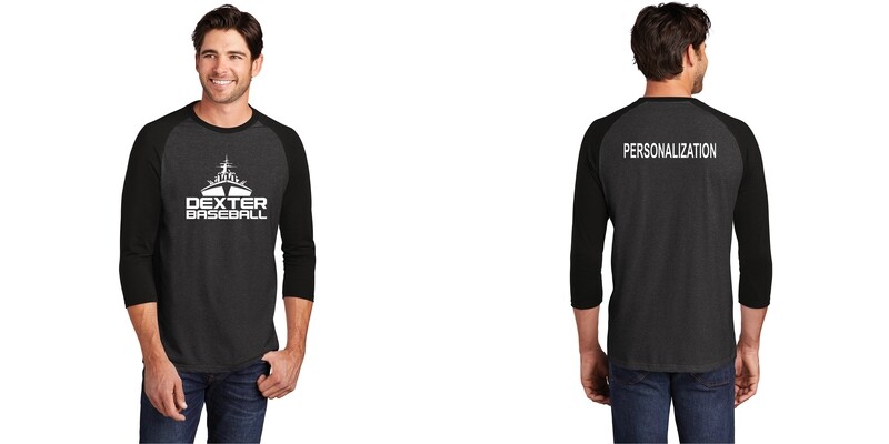 Unisex District Tri  3/4-Sleeve Raglan - Black Frost/Grey Frost or Black/Black Frost