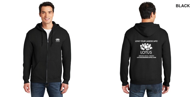 Adult Heavy Cotton Full Zip Hood - Black, Graphite, Dark Heather, Dark Chocolate, Ash, Sport Grey