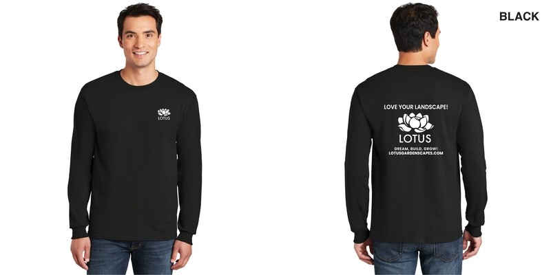 Gildan Cotton Long Sleeve T-Shirt- Black, Dark Heather, Dark Chocolate, Charcoal, Orange, Sport Grey, Sand, Ash