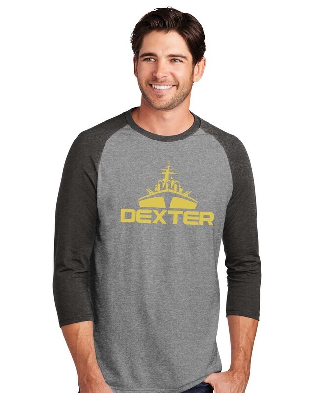 Unisex District Tri  3/4-Sleeve Raglan - Black Frost/Grey Frost or Black/Black Frost or Maroon Frost/ Grey Frost