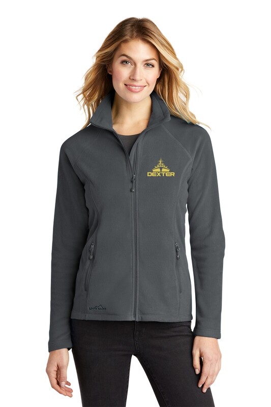 Eddie Bauer Ladies Full-Zip Microfleece Jacket- Black/ Grey