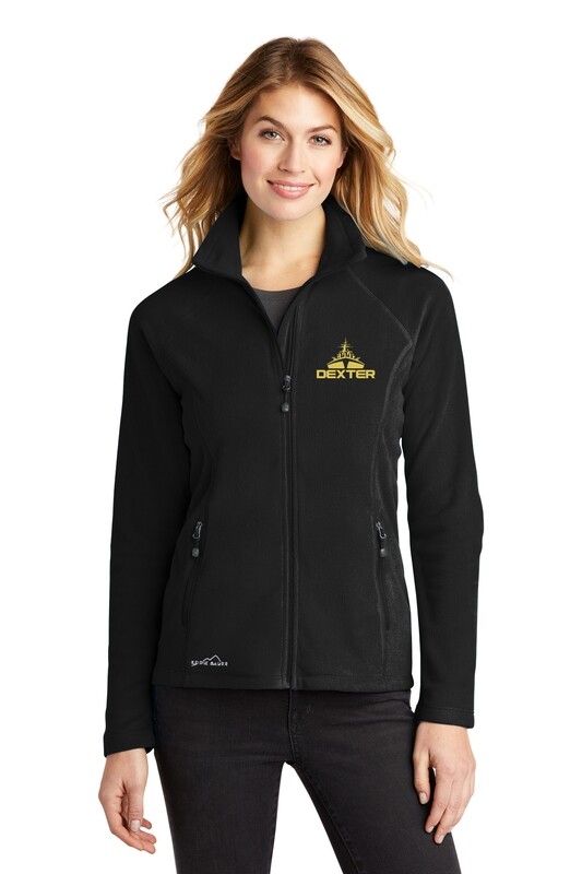 Eddie Bauer Ladies Full-Zip Microfleece Jacket- Black/ Grey