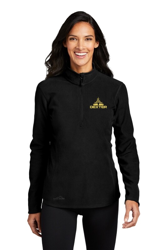 Eddie Bauer Ladies 1/2-Zip Microfleece Jacket- Black/ Grey