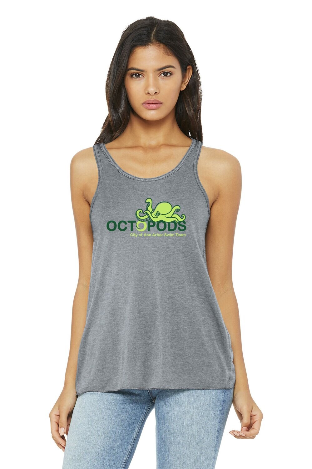 Bella+Canvas Women’s Racer Back Tank - Athletic Heather, Military Green, White, Storm