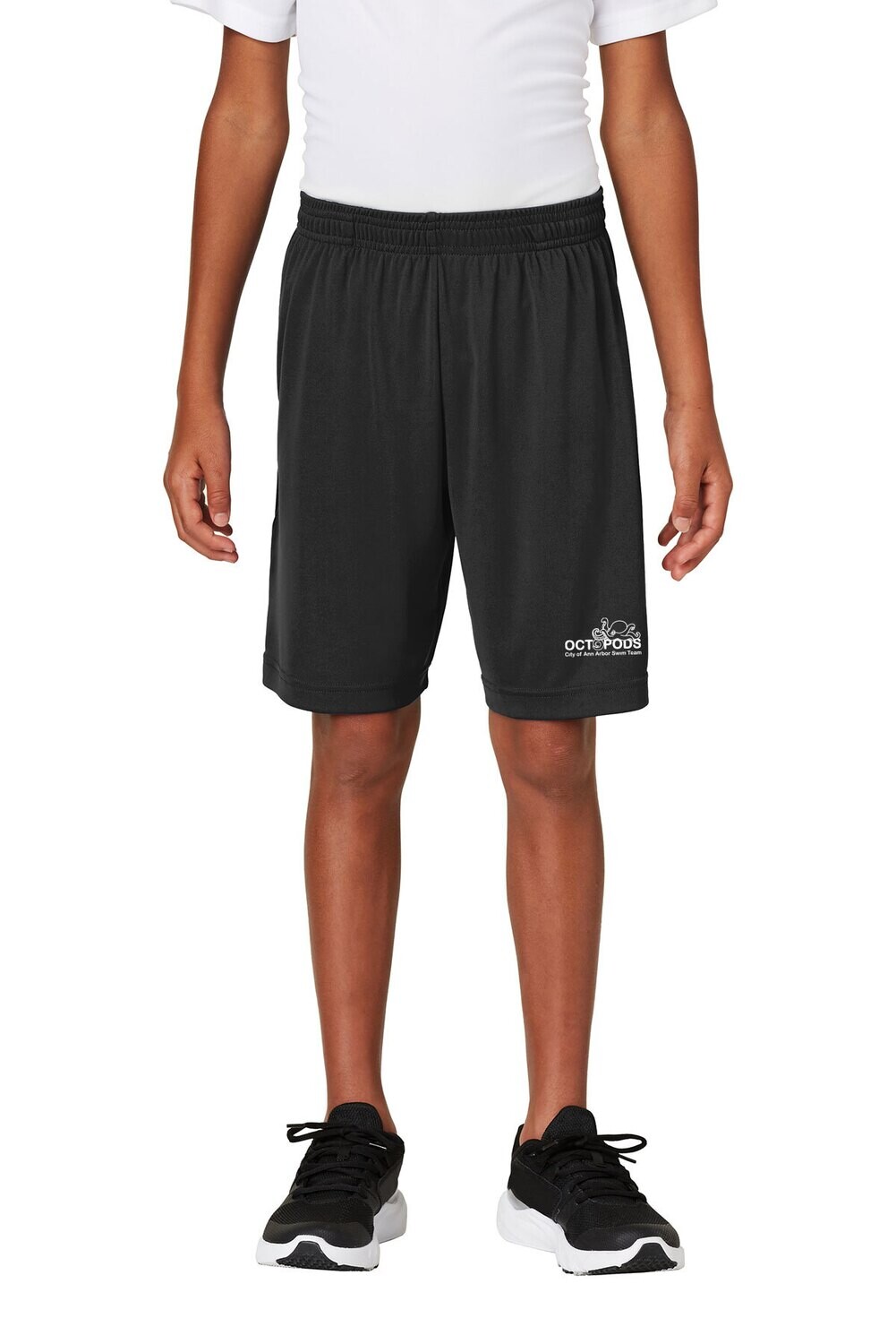 Youth PosiCharge Competitor Pocketed Short- Iron Grey/ Black