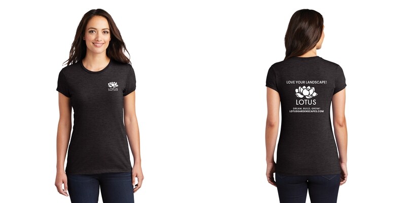 District Women’s Fitted Perfect Tri Tee- Black Frost/ Grey Frost/ Heathered Charcoal/ White