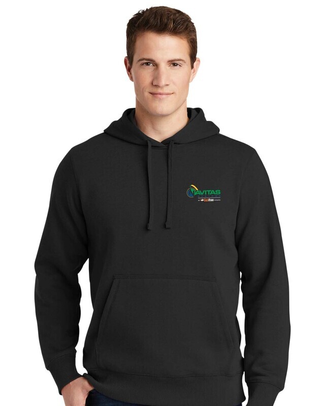 Adult Fleece Pullover Hooded Sweatshirt - Black/Heather Grey - Printed
