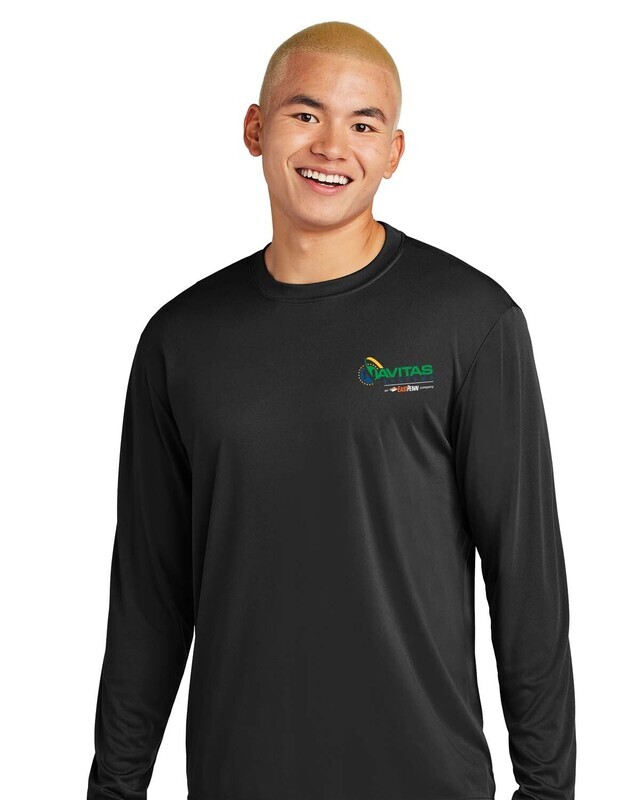Adult Unisex Performance Long Sleeve Tee: Black/Silver/White - Printed