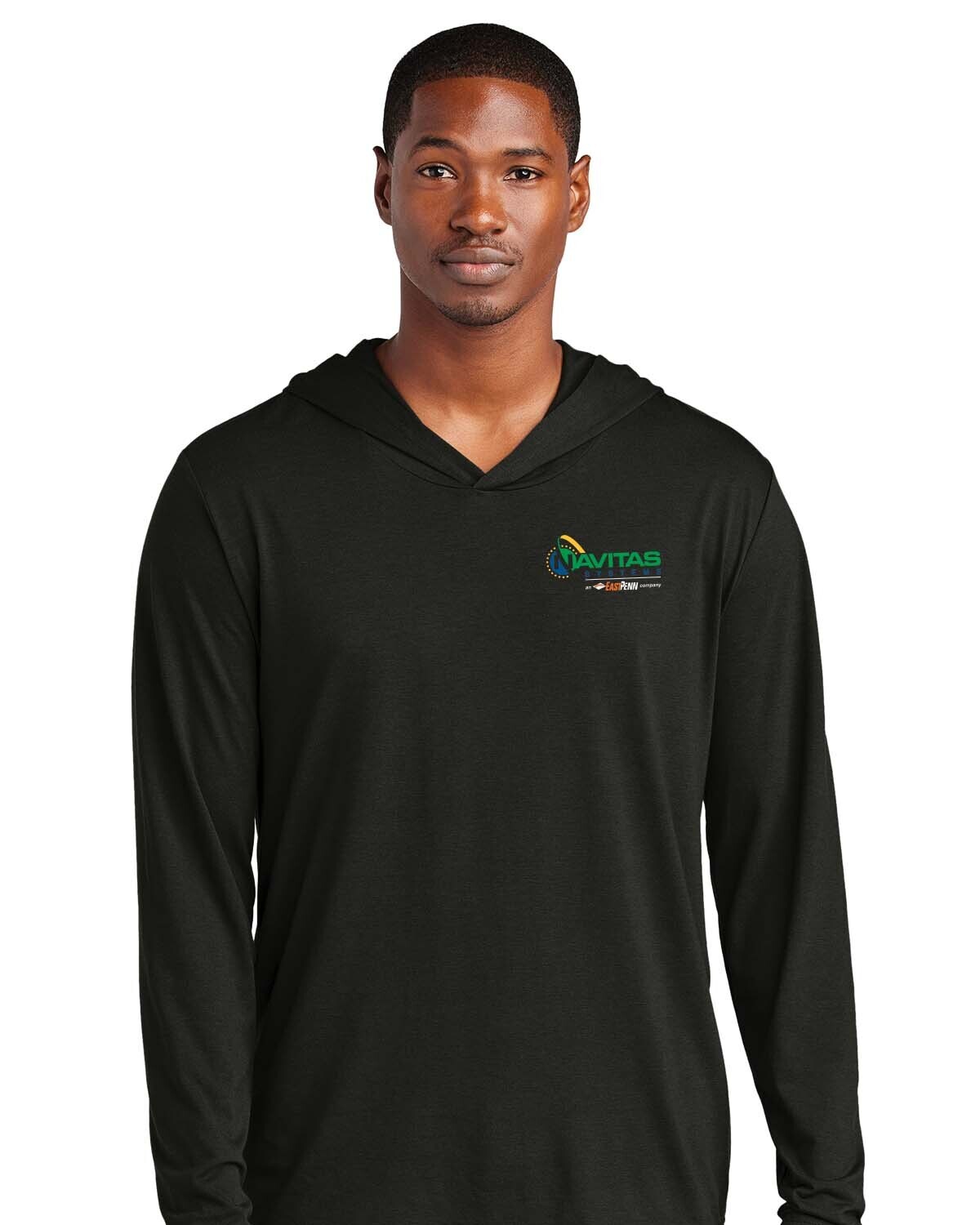 Adult Lightweight Long Sleeve Hoodie - Black/ Charcoal - Printed