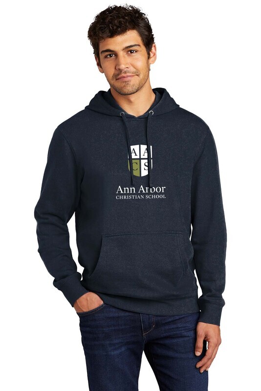 Unisex District Fleece Hoodie-Heather Grey/ Navy/ Royal
