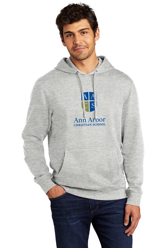 Unisex District Fleece Hoodie-Heather Grey/ Navy/ Royal
