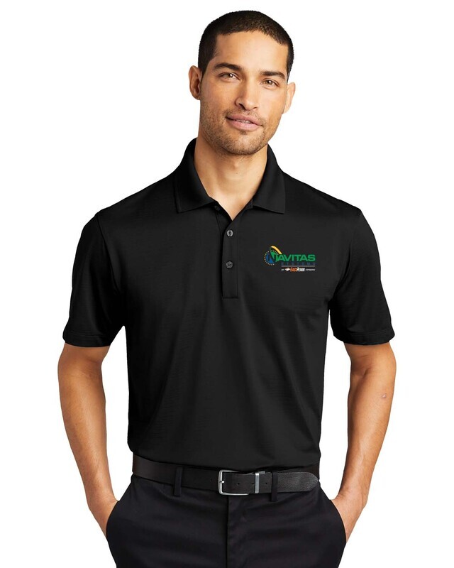Eclipse Stretch Polo: Black/ Grey - Embroidered