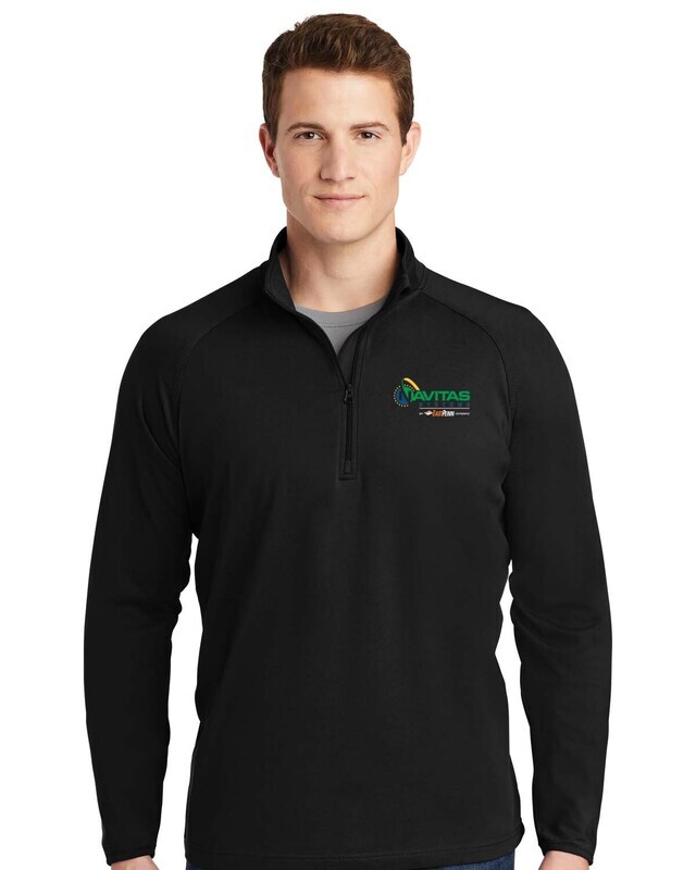 1/4 Zip Performance Pullover: Black / Heather Grey - Embroidered