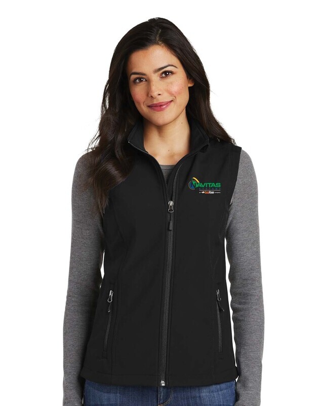 Ladies Core Soft Shell Vest - Black /Dark Grey - Embroidered