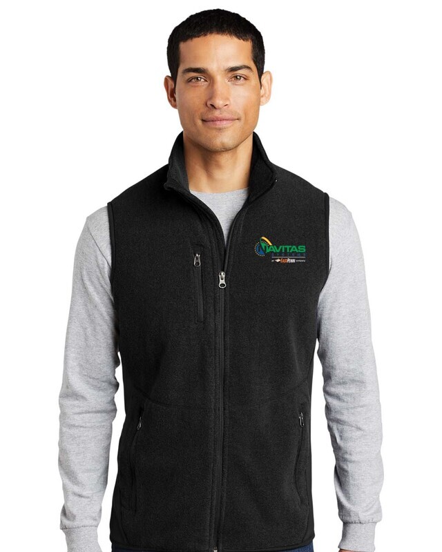 R-Tech Pro Fleece Full Zip Vest- Black/ Charcoal Grey - Embroidered