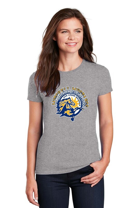 Ladies Cotton Tee- Royal, Sport Grey, Light Pink, Heliciona