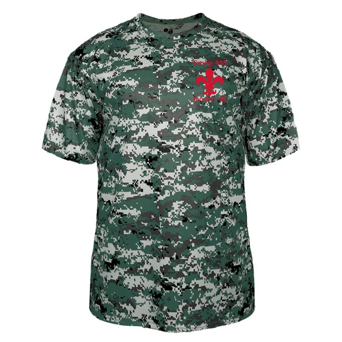 Camo Short Sleeve Shirt- Dark Green
