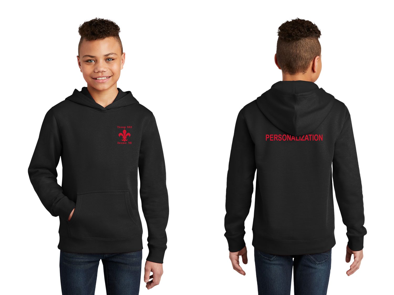 Youth District Fleece Hoodie-Black
