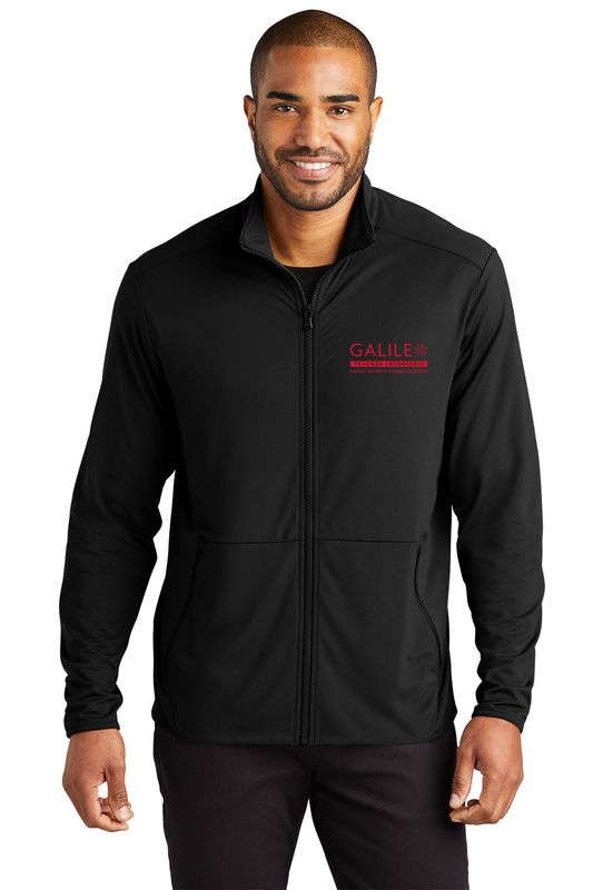 Unisex Accord Stretch Fleece Full Zip- Black, Pewter