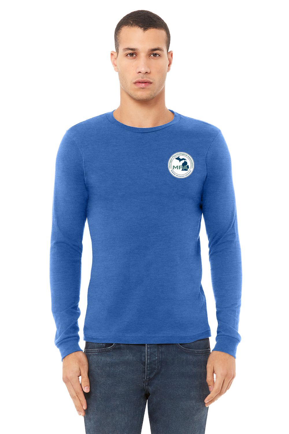 Adult Soft Cotton Long Sleeve T-Shirt- Royal, Heather Grey, White