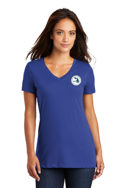 District Women’s Perfect Weight V-Neck Tee- Royal, Heather Grey, White