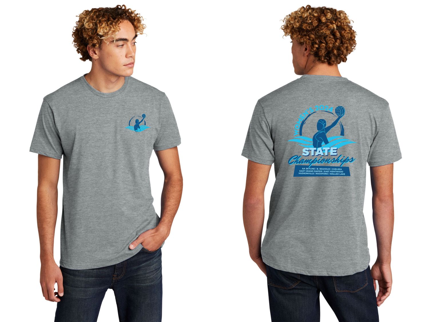 Unisex Next Level Short Sleeve Tee- Dark Heather Grey or Mint Green (with Classic State logo)