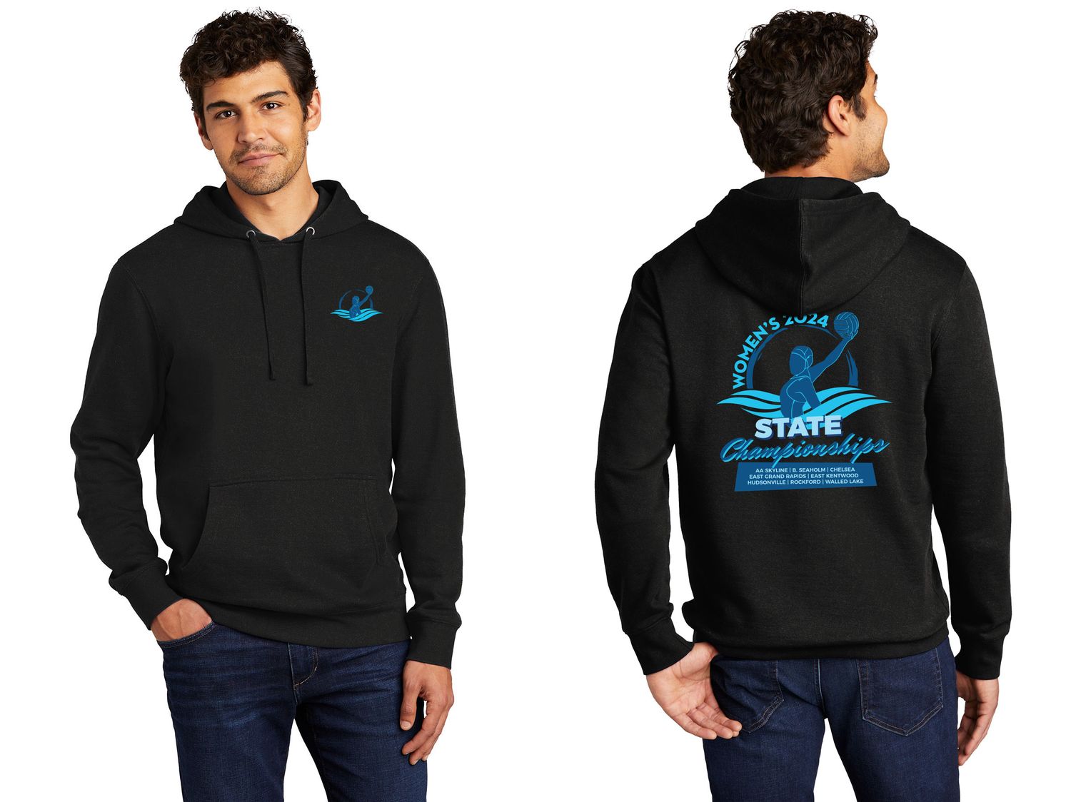 Unisex District Fleece Hoodie-Black or Pink (with Classic State logo)